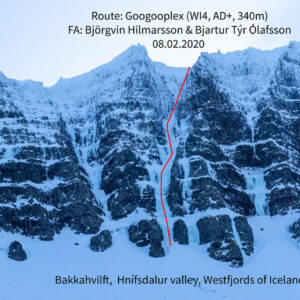 Googooplex route and grading. Photo: Björgvin Hilmarsson