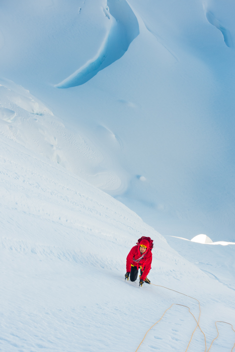 Matteo on the approach slopes
