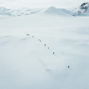 Sigurmynd skíðaflokks: Martin Voigt - „Gönguskiðaferð í Landmannalaugar með HSSK."
